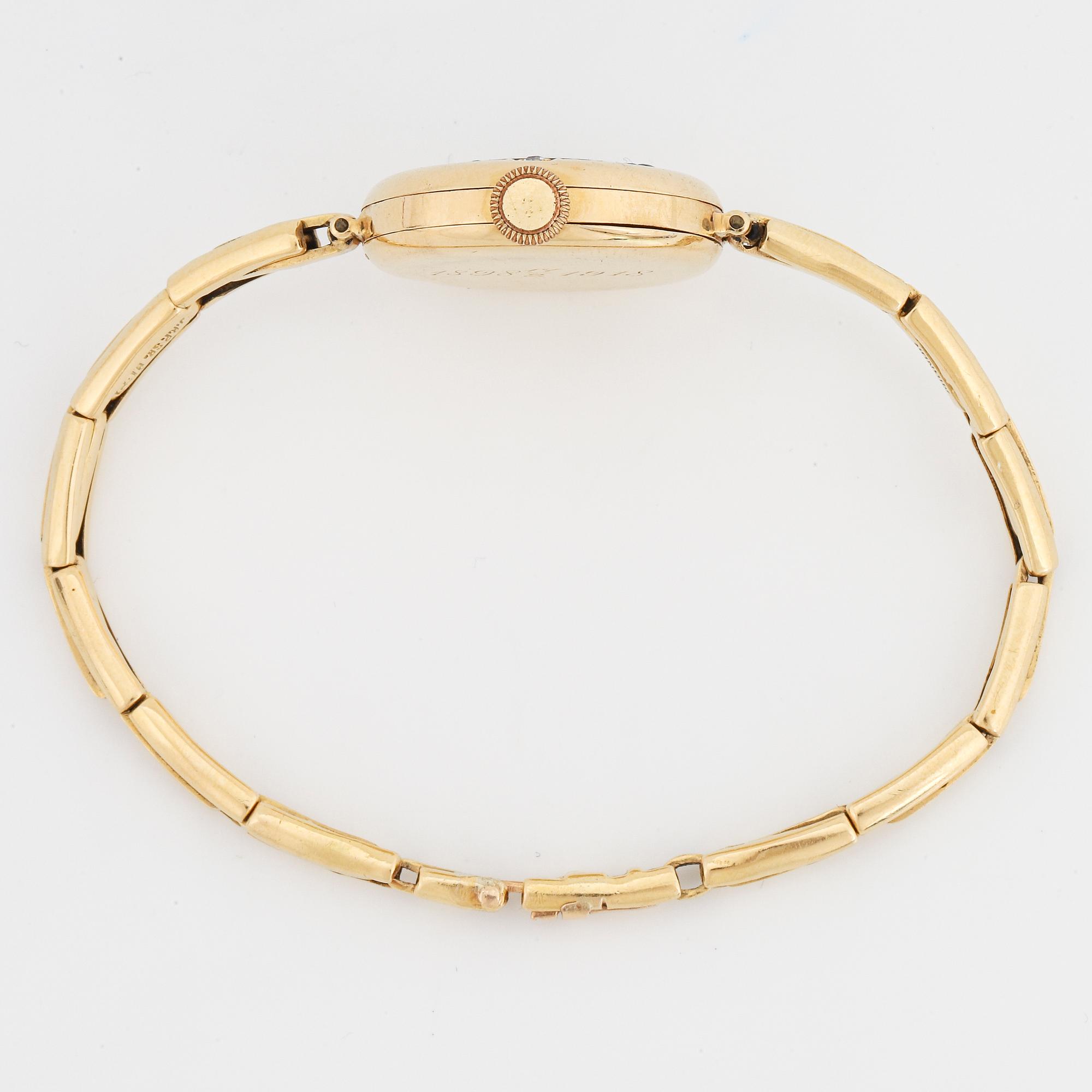 DAMARBANDSUR, 18K guld med smaragder och  gammalslipade diamanter. med anpassat etui.