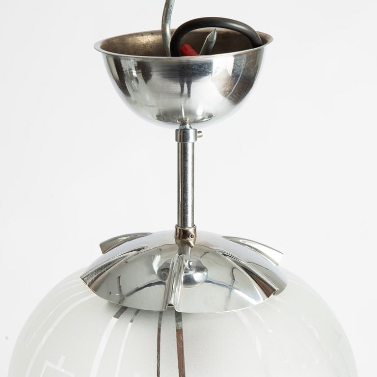 Three Swedish Modern ceiling lamps, possibly Flygsfors, 1940's/50's.