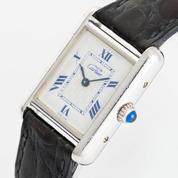 must de Cartier, Tank, wristwatch, 22 x 22 (29,5) mm.