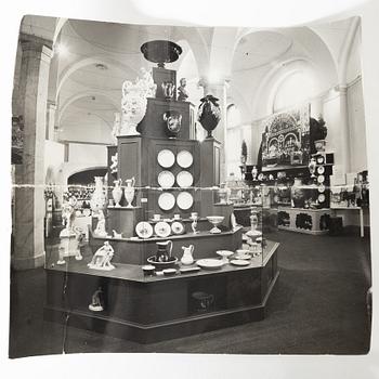 A large Swedish porcelain urn, Gustavsberg, 1866.