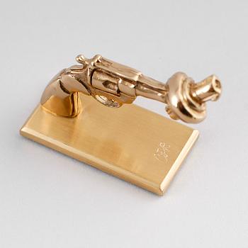 CARL FREDRIK REUTERSWÄRD, skulptur, mässing, för Skultuna, 1900-talets andra hälft, monogramsignerad.