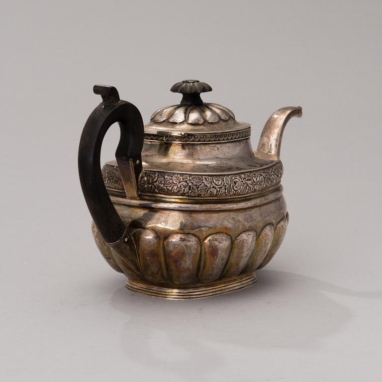 A Russian silver tea pot, assay master Mikhail Karpinsky,  St. Petersburg 1830.