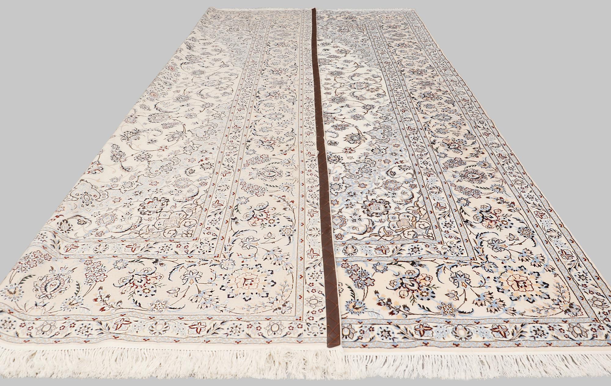 A part silk Nain carpet s.k 6LAA, ca 408 x 304 cm.