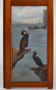 A folding screen, late 19th century.