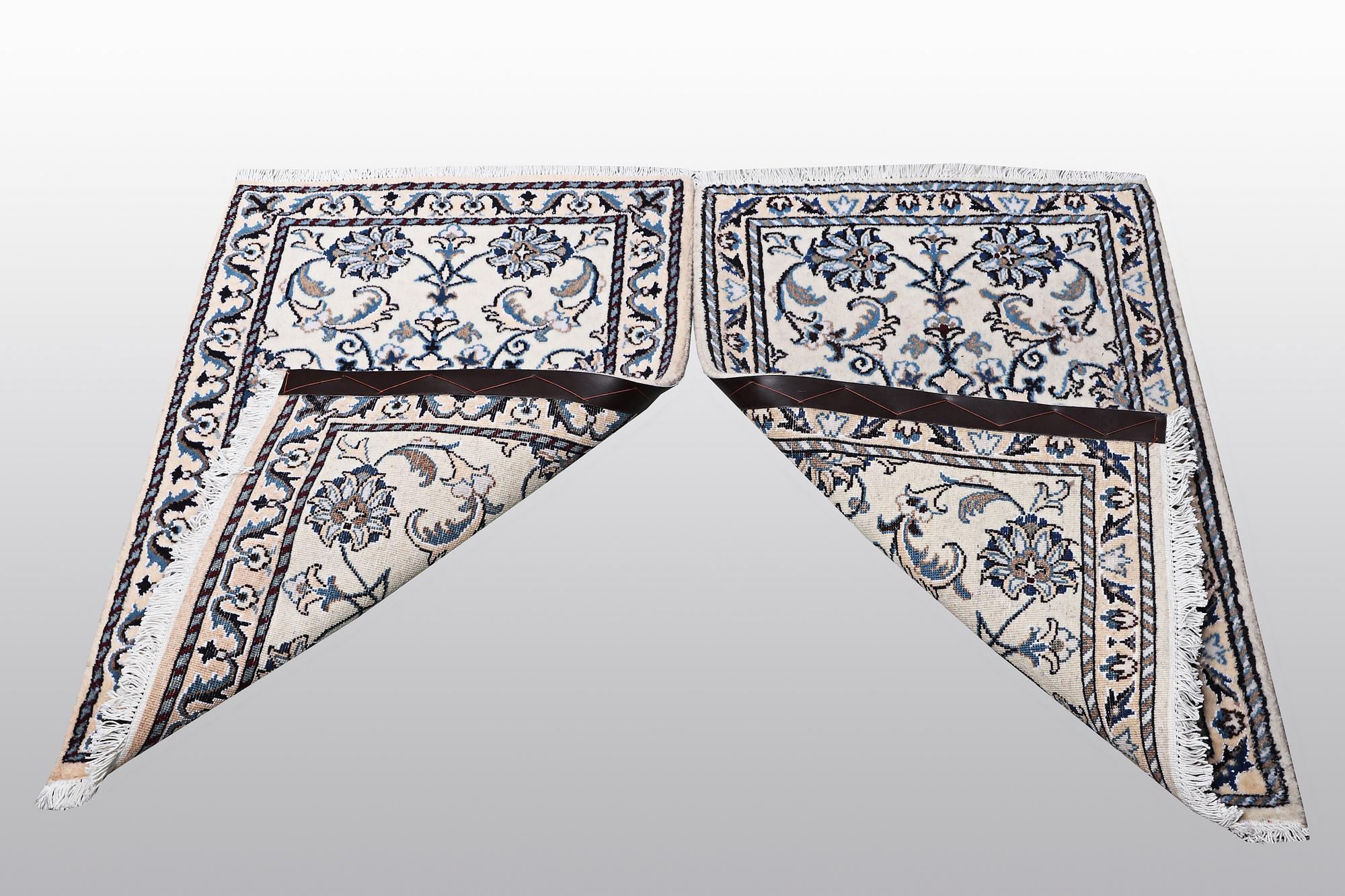 Two Nain rug, part silk, so called 9 LAA, ca 90 x 60 cm.