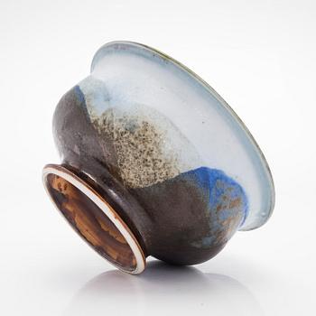 Liisa Hallamaa, malja, keramiikkaa, signeerattu LH Arabia, Finland 1950-60-tal.