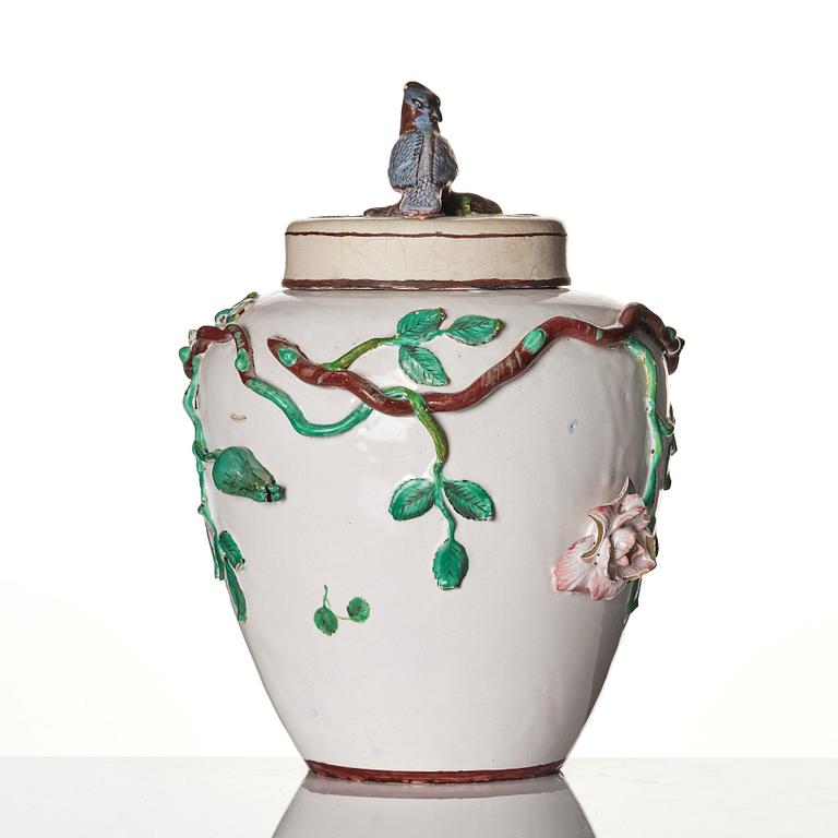 A Swedish Marieberg faience vase, second part of the 18th Century.