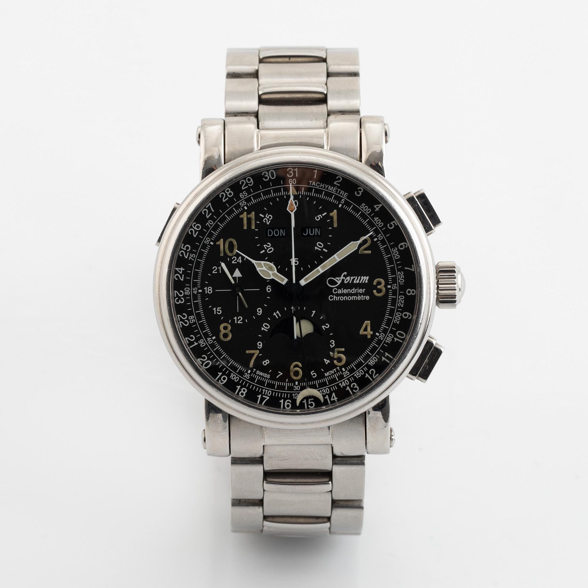 Uhren Forum, Calendrier, chronograph, wristwatch, 41 mm.