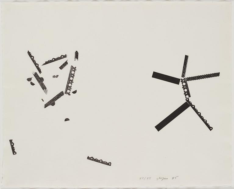 Joel Shapiro, träsnitt, 1985. Signerad och numrerad 37/44.