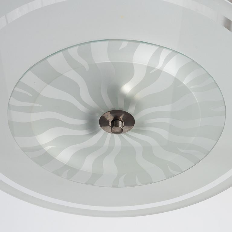 Simon Gate, a ceiling lamp, model "GD 668", Orrefors, 1930s.