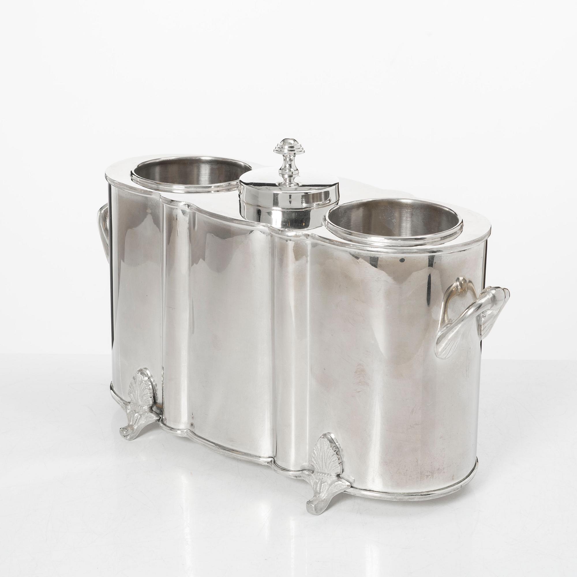 Wine cooler, silver plate, period.