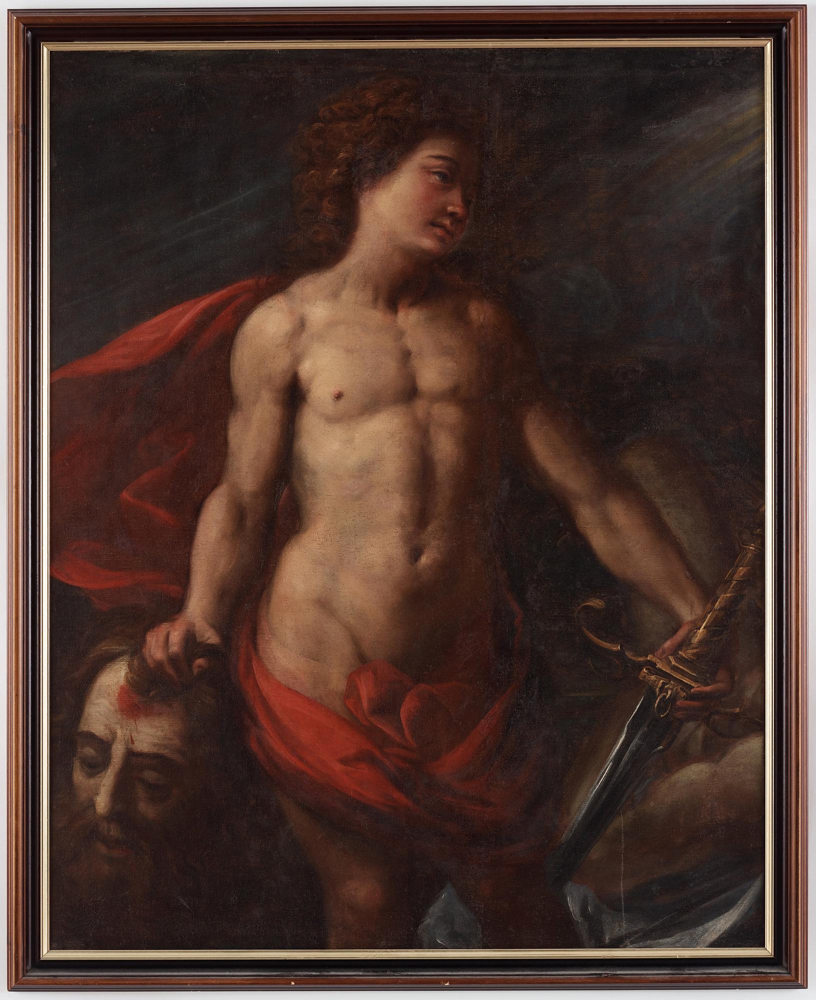 Guido Reni Follower of, David with the Head of Goliath.