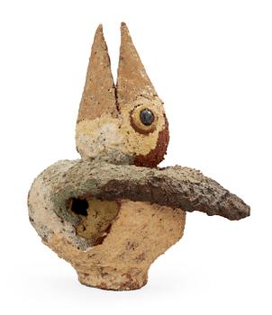 A Tyra Lundgren stoneware figure of a bird, 1967.