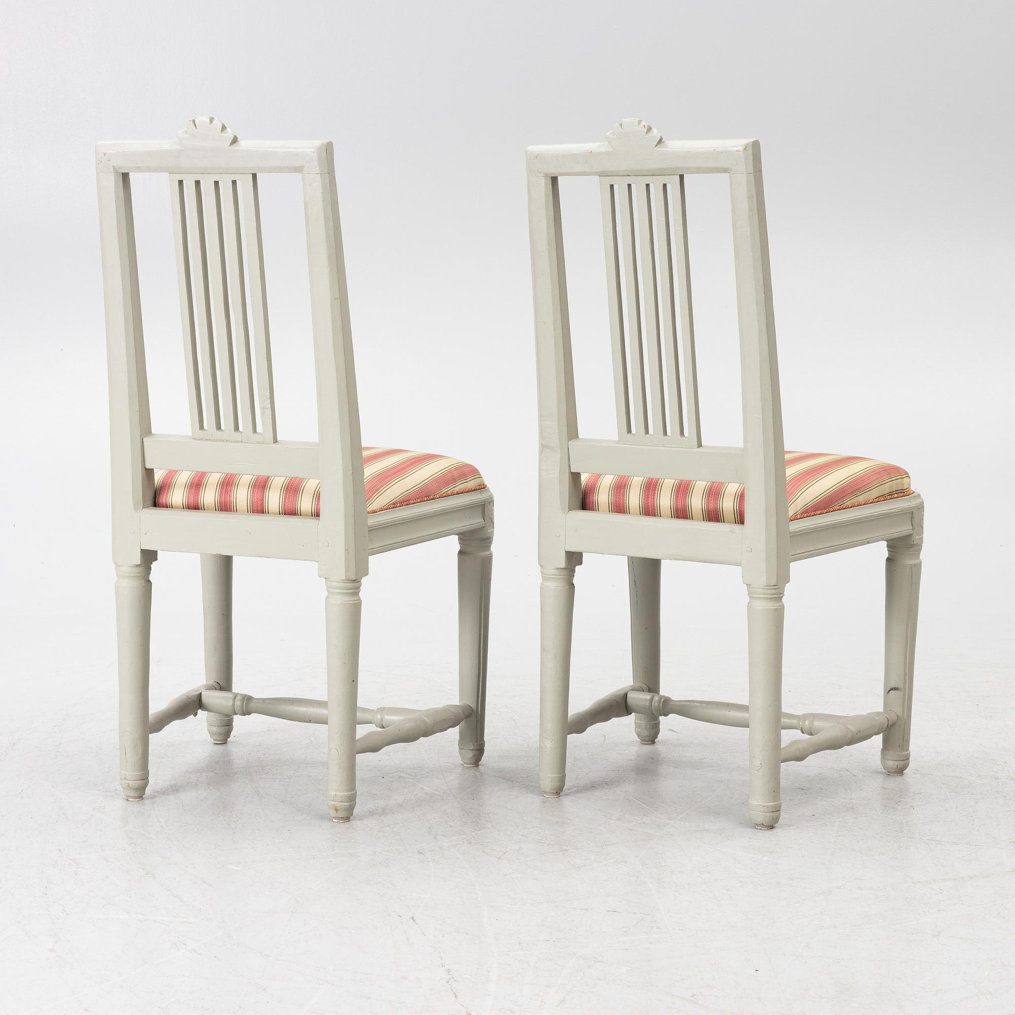 Chairs, a pair, Gustavian, Lindome, circa 1800.