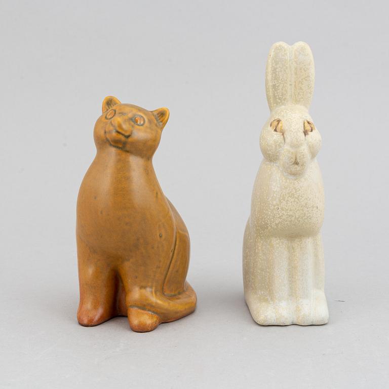 Lisa Larson, five stoneware figurines from Gustavsberg.