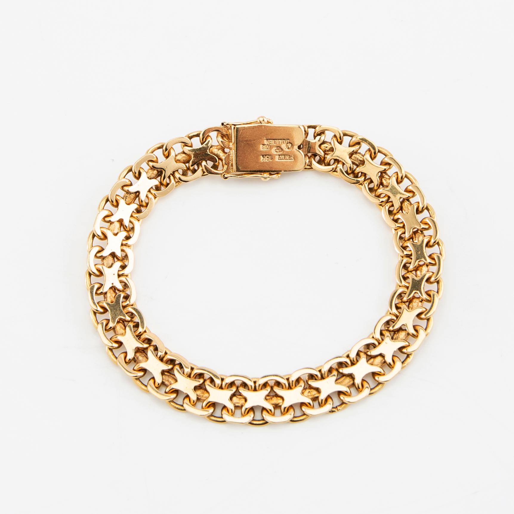 Bracelet X-link 18K gold, Erik Wahlbeck Stockholm 1948.