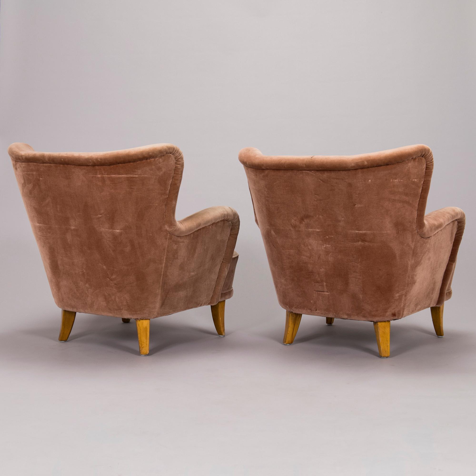Ilmari Lappalainen, a pair of 1950's 'Laila' armchairs for Asko, Finland.