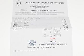RING, 14K guld, diamant 1,01 ct H / VS1 enligt intyg. Vikt ca 3,9 g.