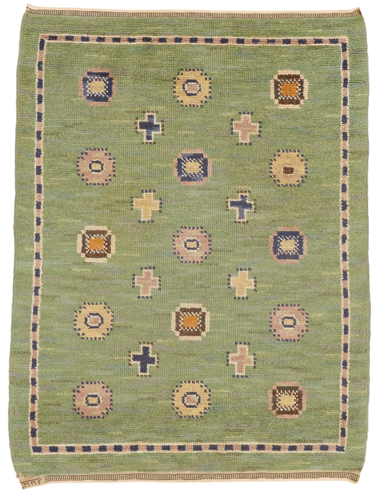 Märta Måås-Fjetterström, A CARPET, "Älgö", knotted pile, ca 127,5 x 95,5 cm, signed MMF.