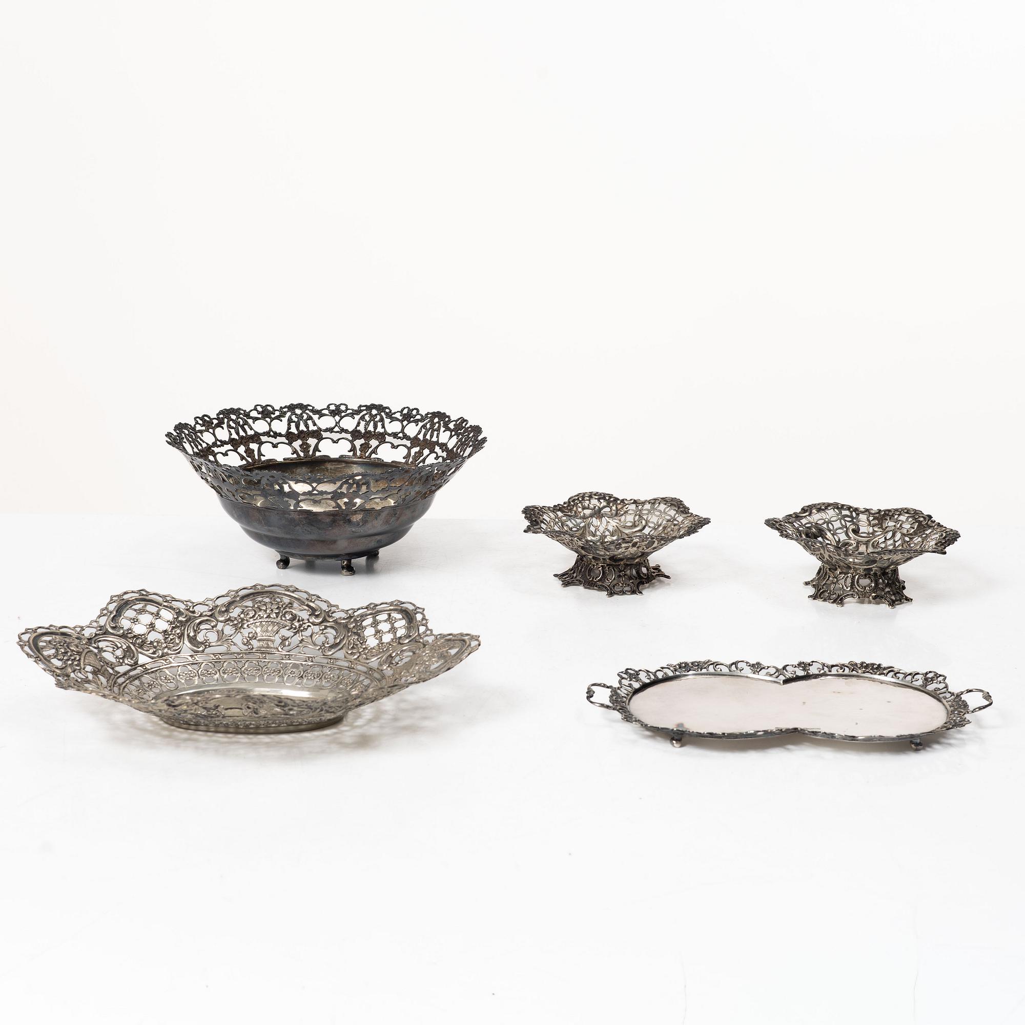 Silver, 5 delar, 1800-1900-tal.