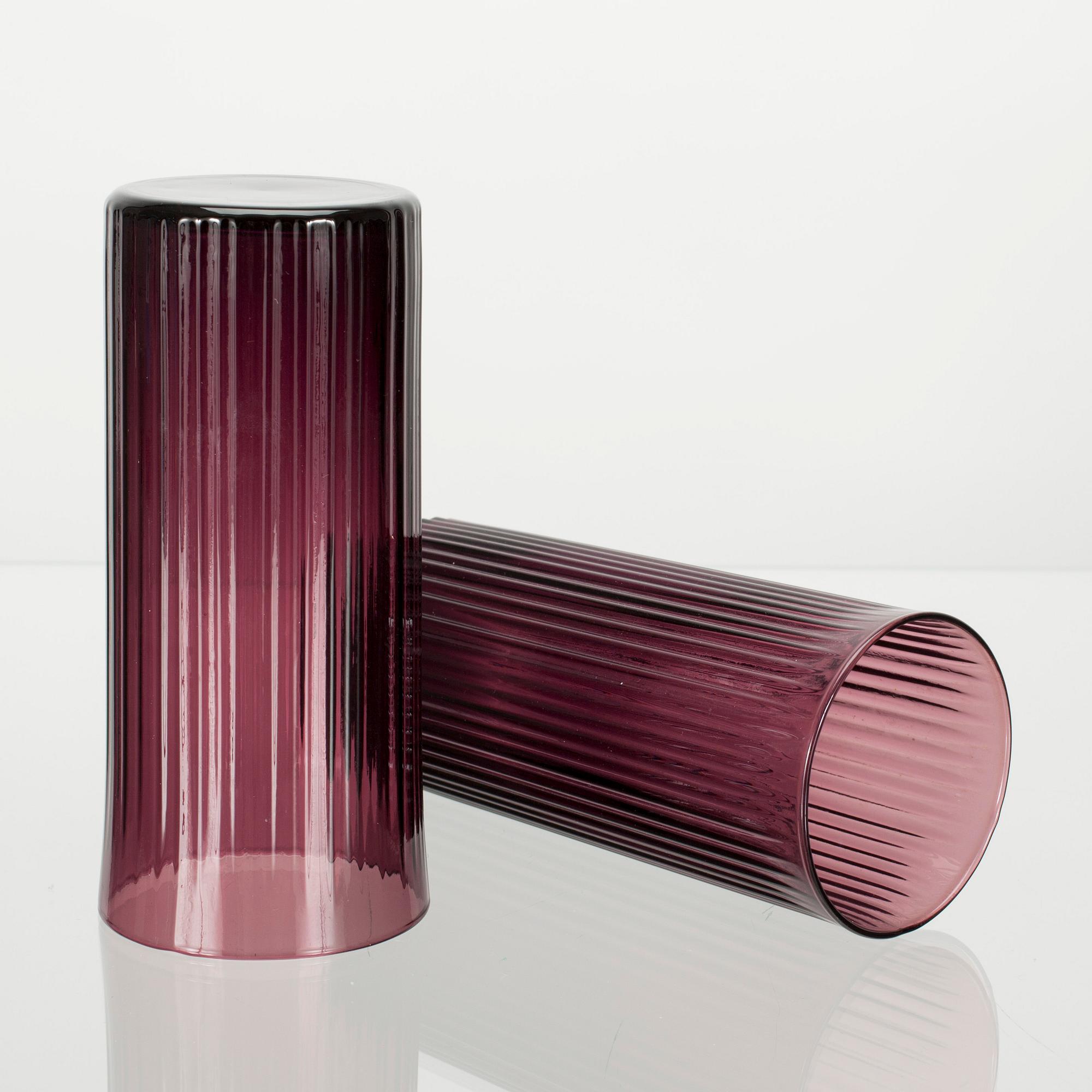 KANNA och SAFTGLAS, 6 st, modell 2065, design Tapio Wirkkala, Iittlala 1960-tal.