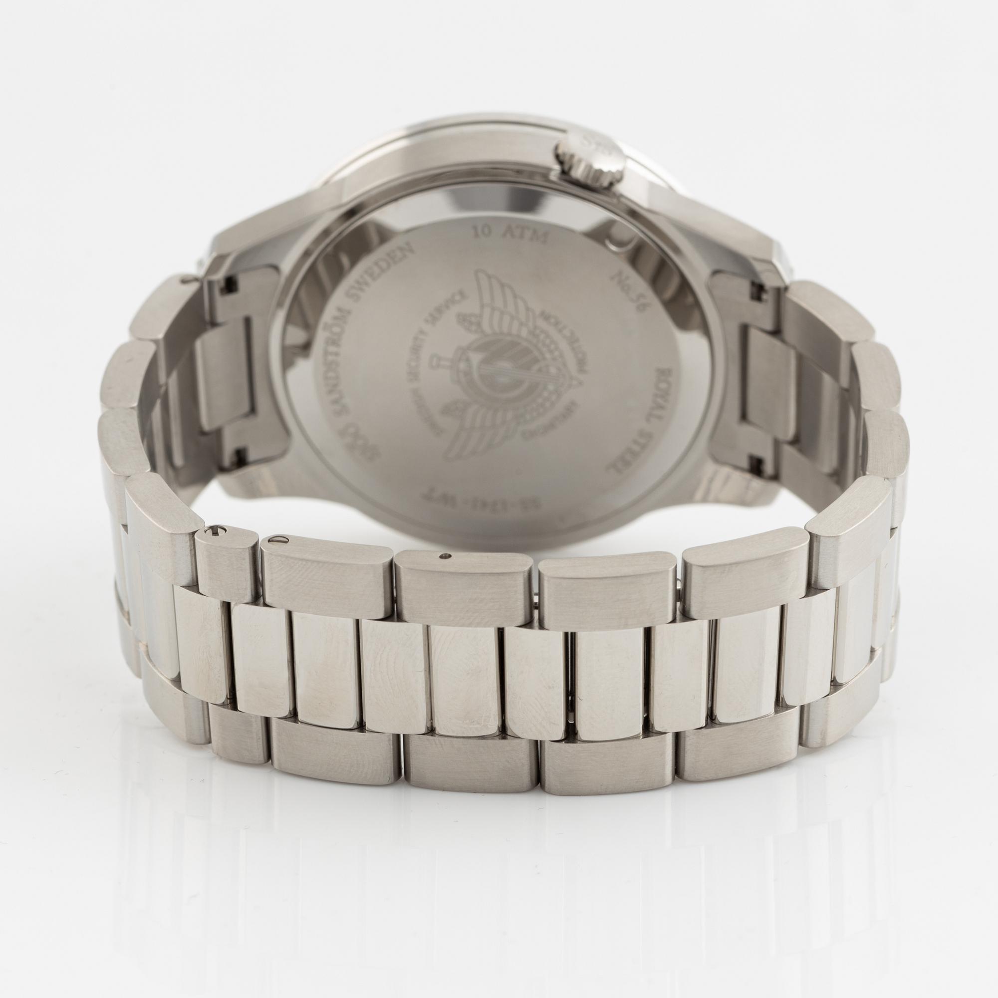 Sjöö Sandström, Royal Steel, Worldtimer, "SÄPO/Swedish Security Service", armbandsur, 41 mm.