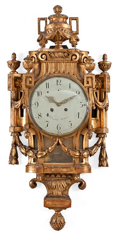A Gustavian 18th Century wall clock by O. Ljungdahl.