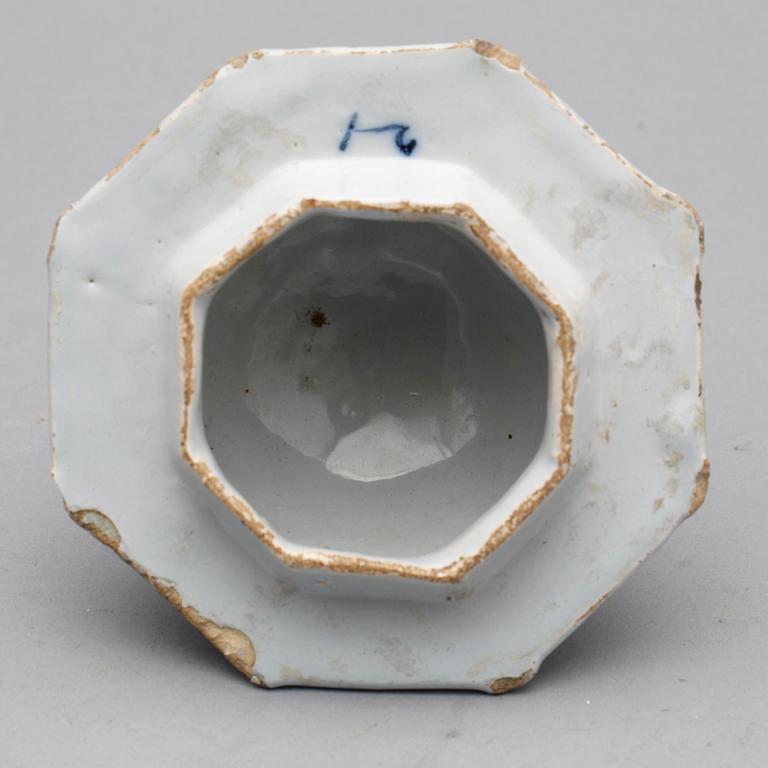 LOCKURNA, fajans, Delft, 1700-tal.