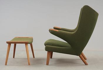 A Hans J Wegner 'Papa Bear' armchair and ottoman, AP-stolen, Denmark 1950's-60's.