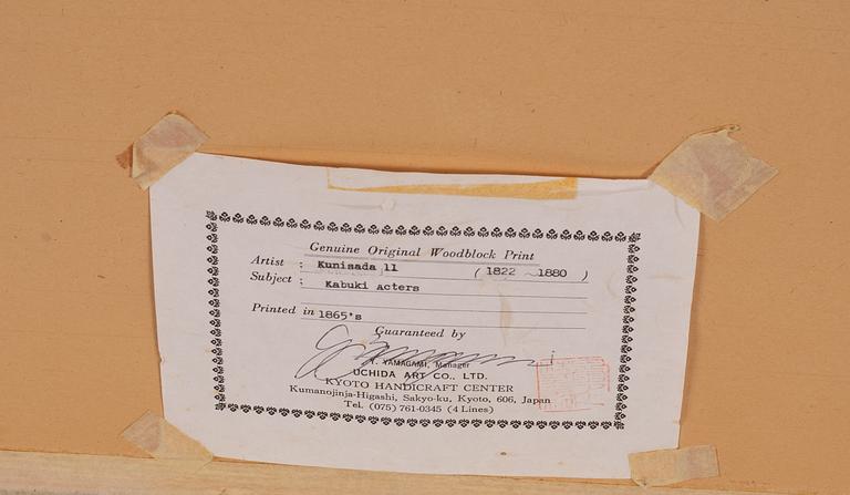 Utagawa Ii Kunisada, Triptyk och diptyk, träsnitt, Japan, Kabukiscener.