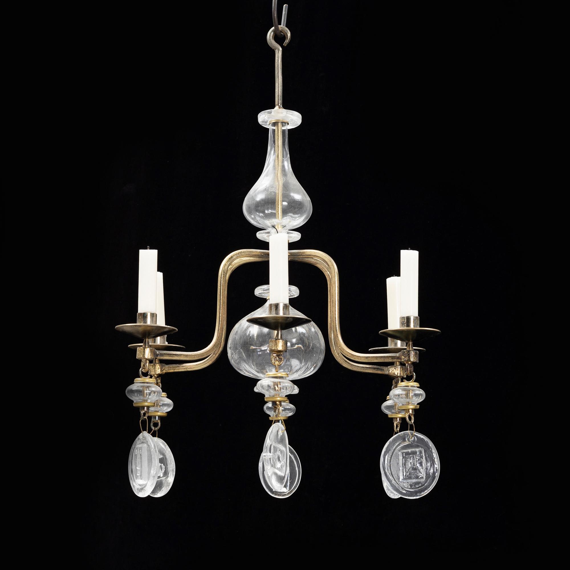 Erik Höglund, a chandelier, Kosta Smide, Sweden, second half of the 20th century.