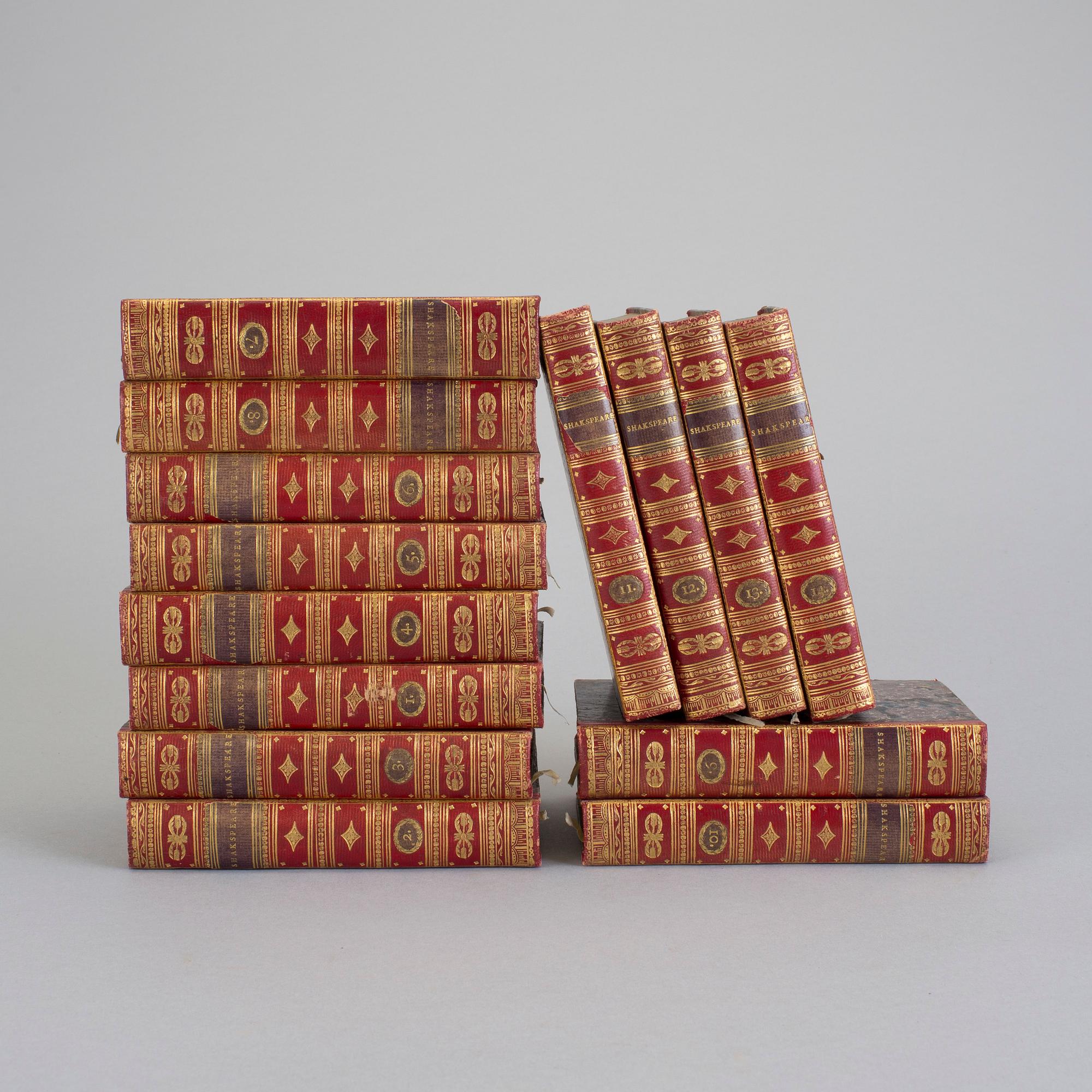 WILLIAM SHAKSPEARE, 14 vol, The Plays of, with notes.., Manley Wood, London 1814.