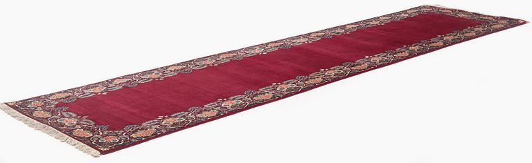 A semi-antique Keshan runner, c. 446 x 112 cm.