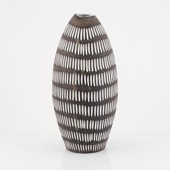 Ingrid Atterberg, floor vase, earthenware, "Negro", Upsala Ekeby, 1953-1958.