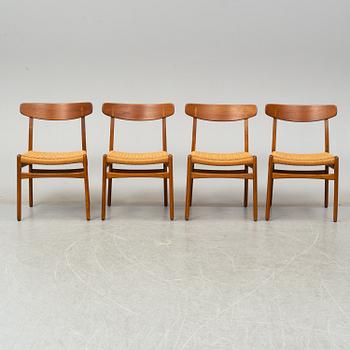 HANS J. WEGNER, stolar, 4 stycken, "Spisestolen", CH-23, Danmark, 1900-talets andra hälft.