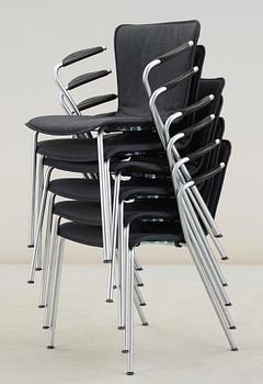 KARMSTOLAR, 6st, "Vico Duo", Vico Magistretti för Fritz Hansen, 2001.