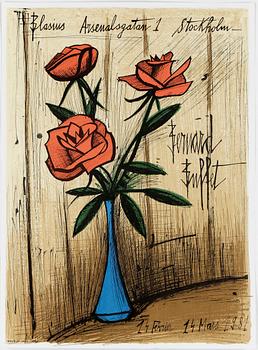 Bernard Buffet · BERNARD BUFFET, färglitografi, 1981, tryckt av Mourlot, Paris.