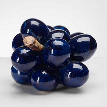 Kjell Janson, a glazed stoneware sculpture of a bunch of grapes, Mora, Sweden.