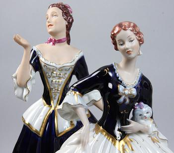 FIGURINER, 2 st, porslin, Royal Dux.