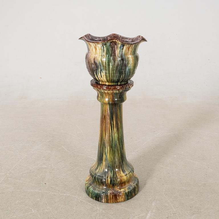 Pedestal with outer casing Bretby Art Pottery England circa 1900 majolica.