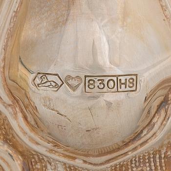 Kynttilänjalkoja, 3 kpl, hopea, Kultakeskus Hämeenlinna 1980 ja 1985.