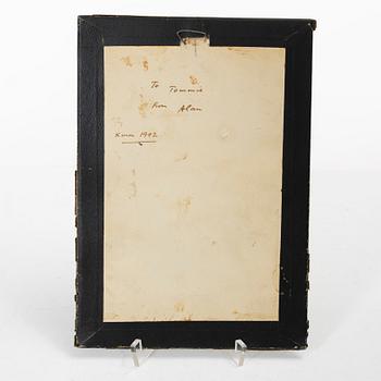 Manuskriptsidor/målningar, tre stycken, Persien/Iran, sen Qajardynasti / 1900-talets första del.