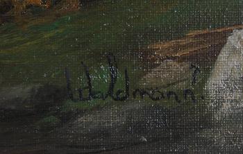 OKÄND KONSTNÄR, olja på duk, bär sign Waldmann.