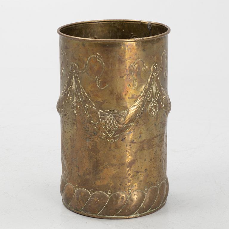 A brass umbrella stand, first half of the 20th century.