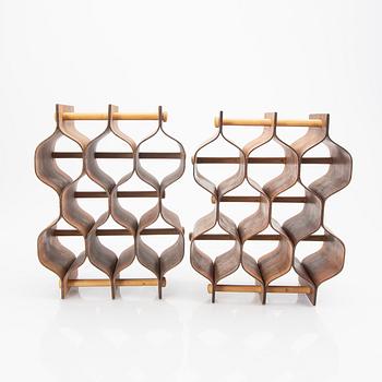 Torsten Johansson, 2 jacaranda wine racks for AB Formträ, Värnamo, 1960s/1970s.