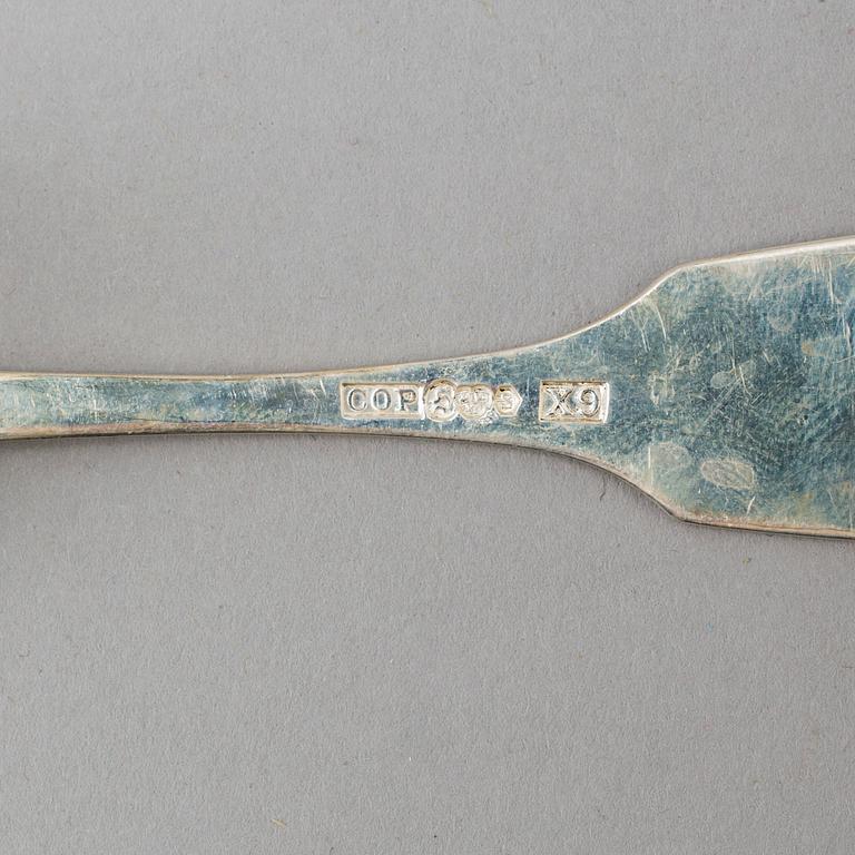 a lot of 24 silver spoons by C O Persson AB in Haparanda, Sweden. Weight ca 522 grams.