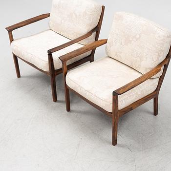 A pair of rosewood armchairs, Bröderna Andersson, 1950's/60's.