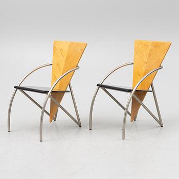 Klaus Wettergren, karmstolar, ett par, "Sitting Sculpture", Palk Design Centre, Helsingborg, sent 1900-tal.