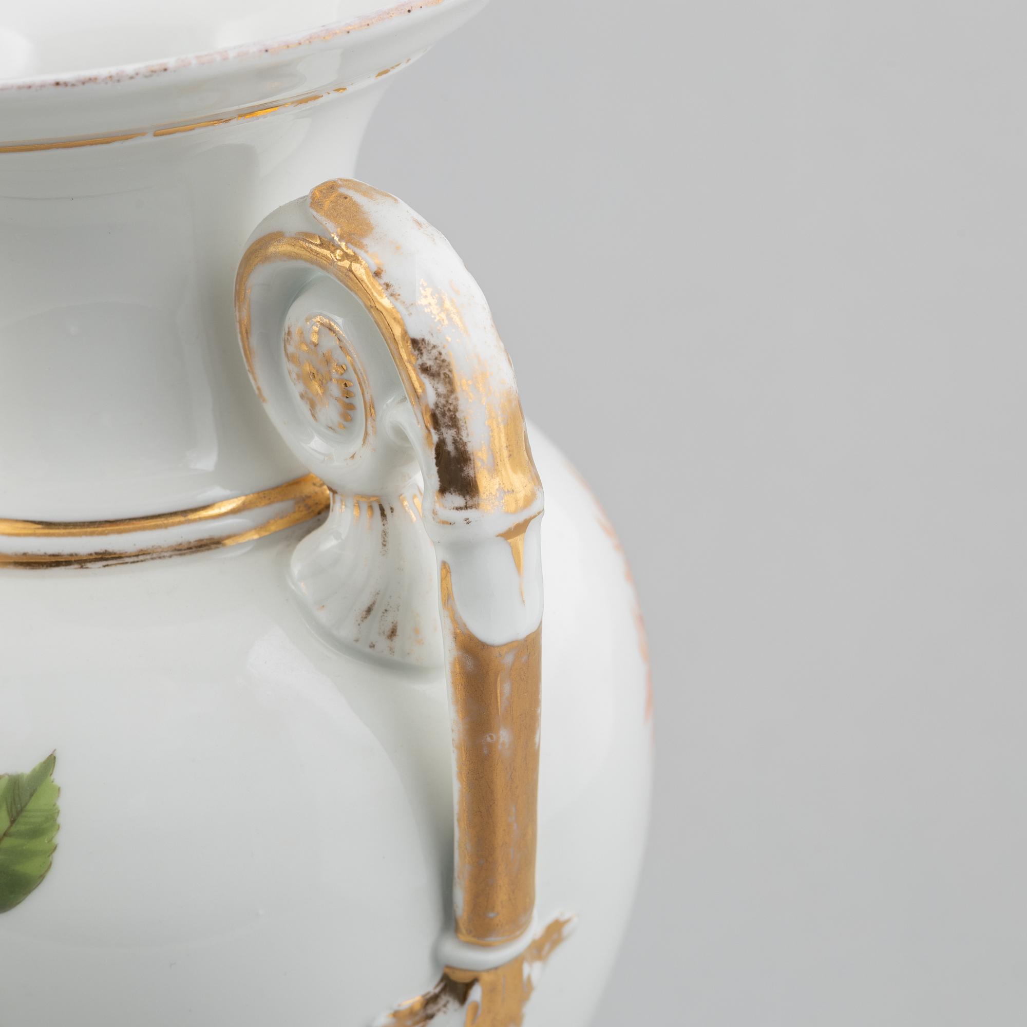 A pair of porcelain baluster vases, Meissen, later part of the 19th century.
