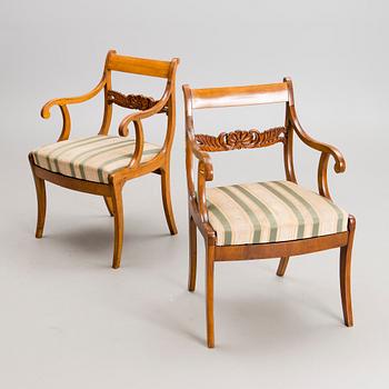A pair of biedermeier chairs, mid-19th century.